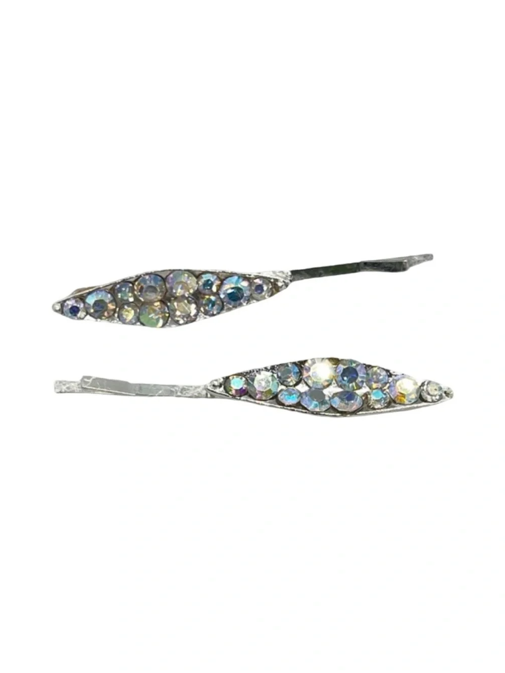 Crystal-Embellished Silver Hair Pins - Aurora Rhinestone Set FINAL PRICE DROP